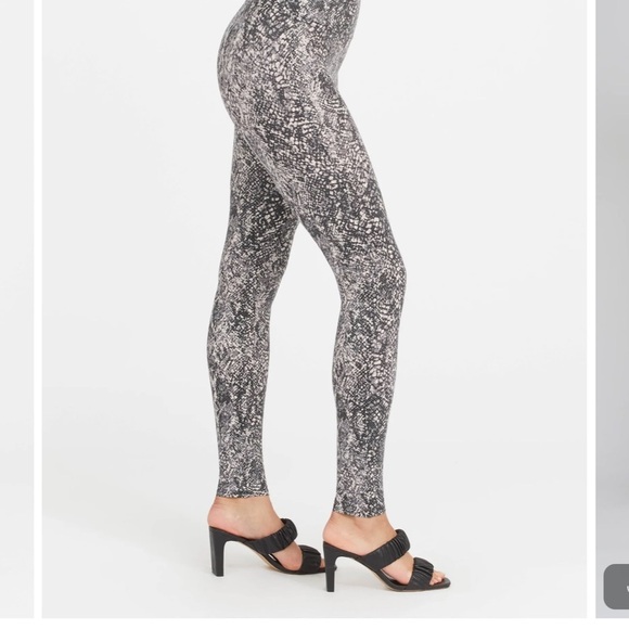 SPANX Faux Leather Snake Shine Leggings - Picture 2 of 4